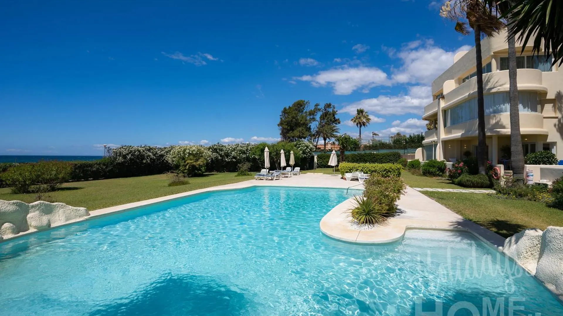 Beachfront Complex Neptuno III , Sea Views, Pool And Garden,Elviria Marbella Spain